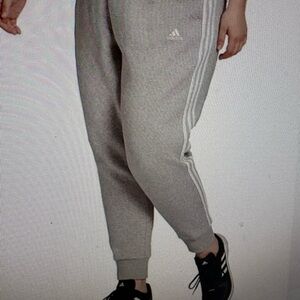 adidas Gray Track Pants with White Stripes